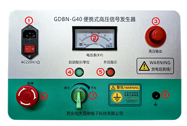 GDBN-G40便攜式高壓信號(hào)發(fā)生器面板 GDBN-G40便攜式高壓信號(hào)發(fā)生器面板